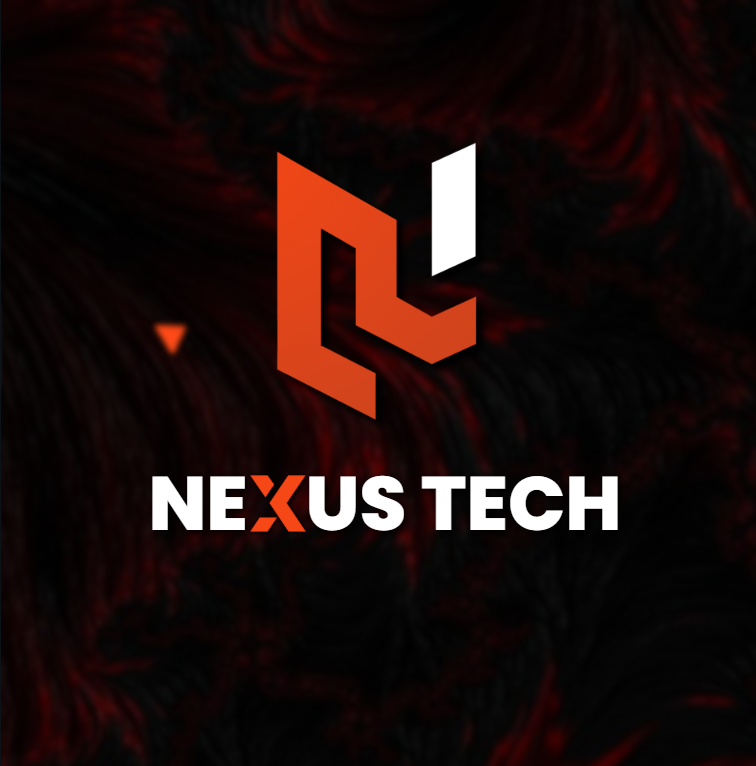 Nexus Tech — logo on an abstract dark background